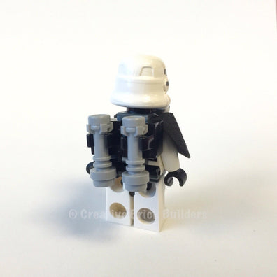LEGO Minifigure -- Stormtrooper (Tatooine) with Black Pauldron, Re-Breather on Back, 'Sandtrooper' (Dotted Mouth Pattern)-Star Wars / Star Wars Episode 4/5/6 -- SW0271 -- Creative Brick Builders